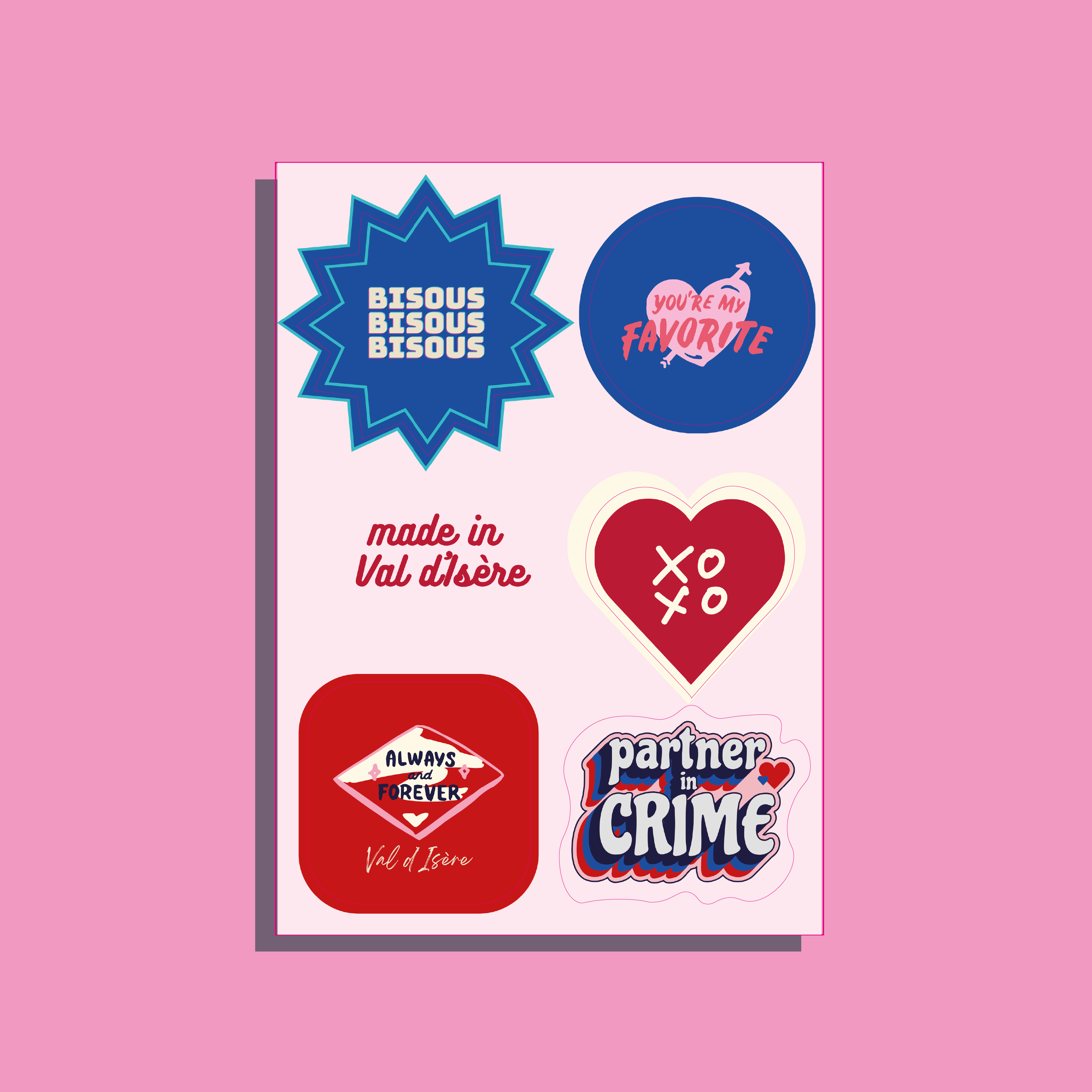 FEUILLE STICKERS - BISOUS DE LA MONTAGNE