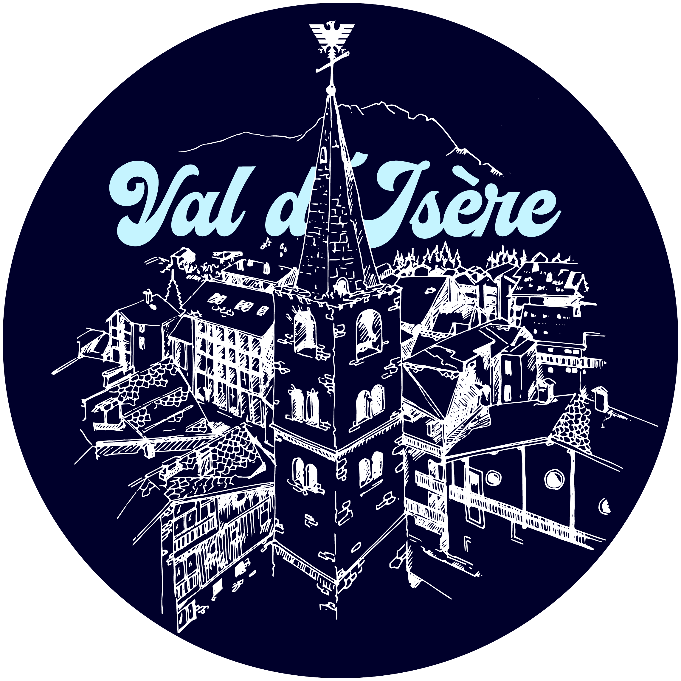 STICKERS - VILLAGE DE VAL D'ISÈRE BLEU
